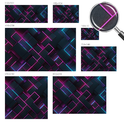 Removable wall mural with a neon geometric pattern