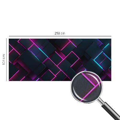 Removable wall mural with a neon geometric pattern