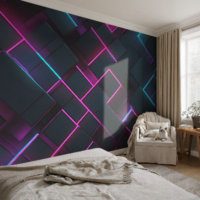 Removable wall mural Neon geometry