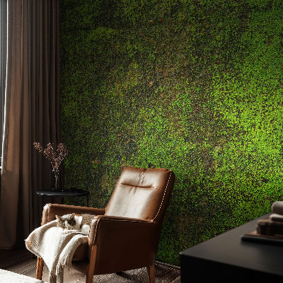 Removable wall mural wallpaper with a green carpet pattern
