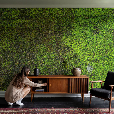 Removable wall mural wallpaper with a green carpet pattern