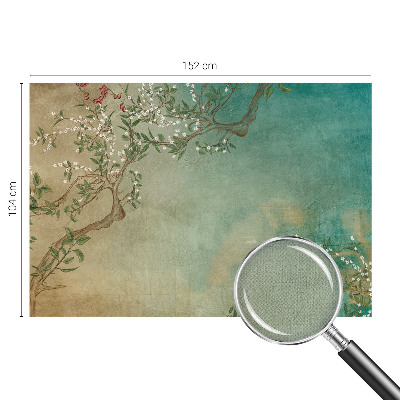 Peel and stick wall mural for bedroom with a floral harmony design