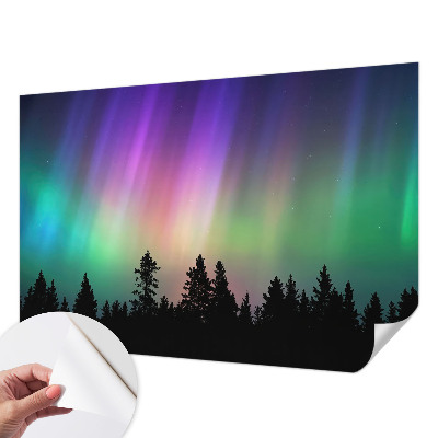 Peel and stick wall mural for living room with a magical sky design