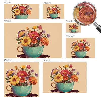 3D wall mural with a colorful bouquet design