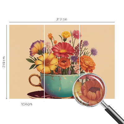 3D wall mural A colorful bouquet