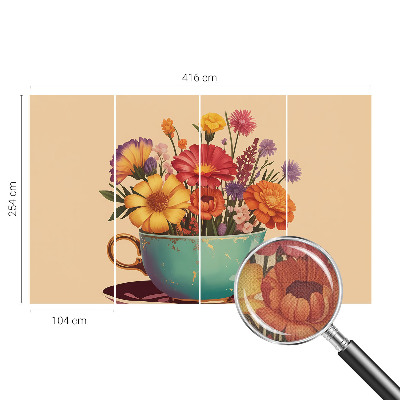 3D wall mural A colorful bouquet