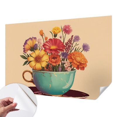 3D wall mural A colorful bouquet