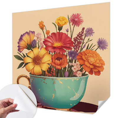 3D wall mural A colorful bouquet