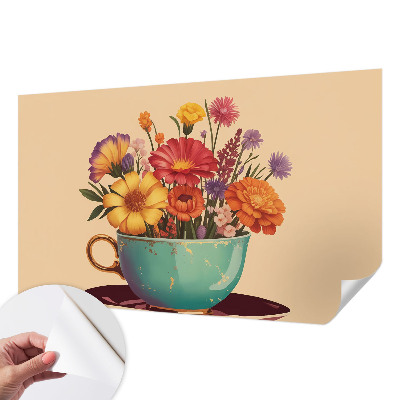 3D wall mural A colorful bouquet