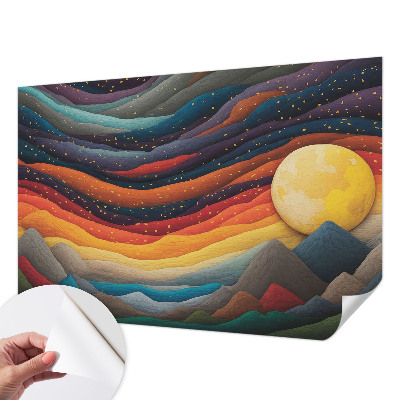 Peel and stick wall mural Colorful mountains