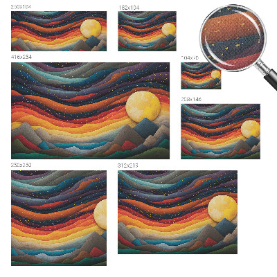 Peel and stick wall mural with a colorful mountain design