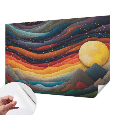 Peel and stick wall mural Colorful mountains