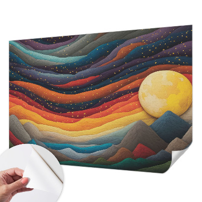 Peel and stick wall mural Colorful mountains