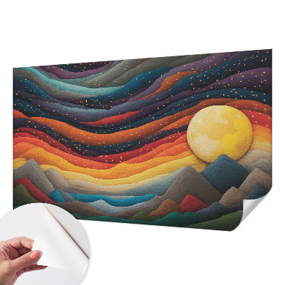 Peel and stick wall mural Colorful mountains