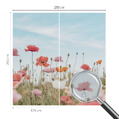 Nursery wall mural Poppy flowers