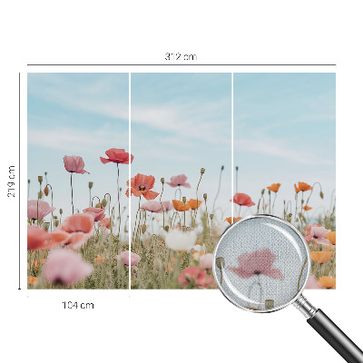 Nursery wall mural Poppy flowers