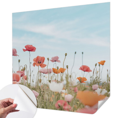 Nursery wall mural Poppy flowers