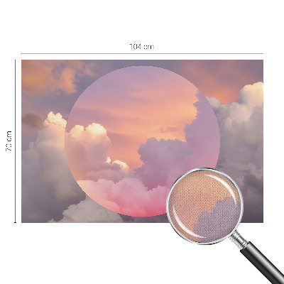 Children's wall mural with an ethereal cloud design