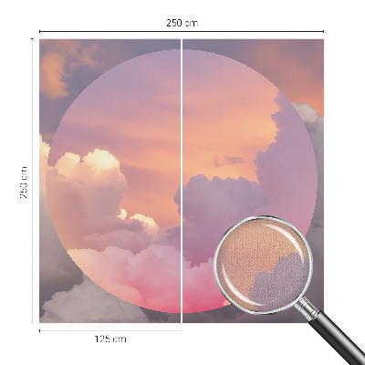 Children's wall mural with an ethereal cloud design