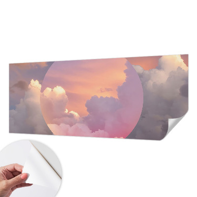 Children's wall mural with an ethereal cloud design