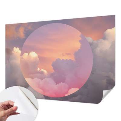 Children's wall mural with an ethereal cloud design
