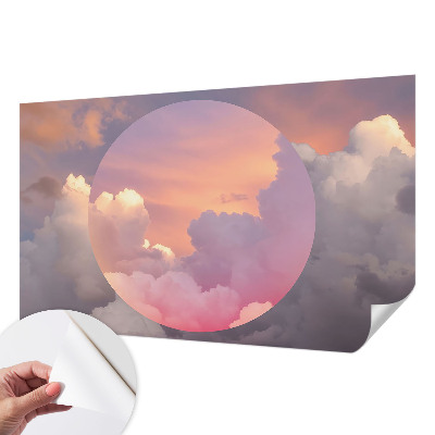 Children's wall mural with an ethereal cloud design
