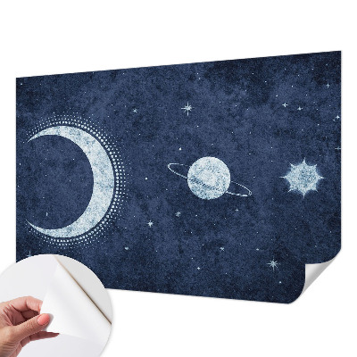 Peel and stick wall mural with a star motif