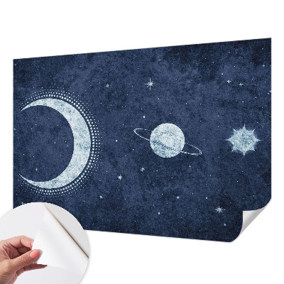 Peel and stick wall mural with a star motif