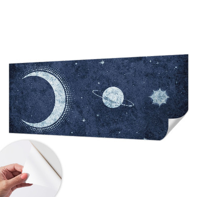 Peel and stick wall mural with a star motif