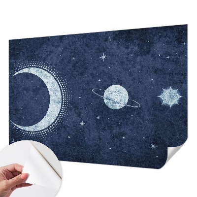 Peel and stick wall mural with a star motif