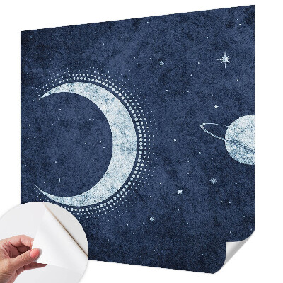 Peel and stick wall mural with a star motif