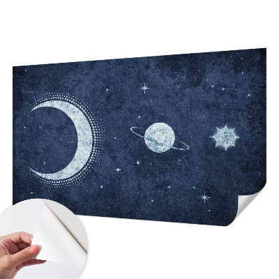 Peel and stick wall mural with a star motif