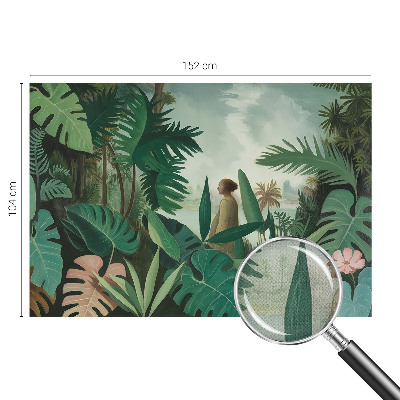 Self-adhesive wall mural with an exotic jungle motif