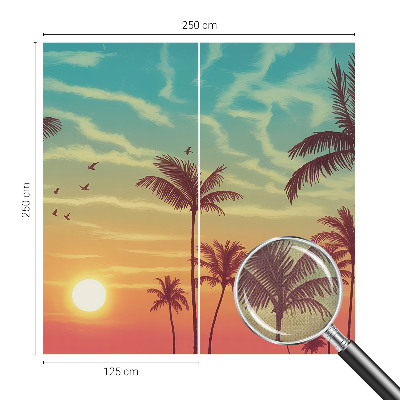 Self-adhesive photo wallpaper with a tropical landscape design