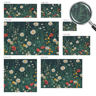 Removable wall mural wallpaper with a wildflower design
