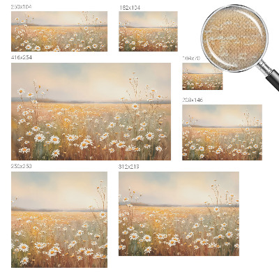 Peel and stick wall mural for the living room with a flower meadow design