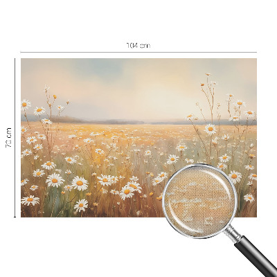 Peel and stick wall mural for the living room with a flower meadow design