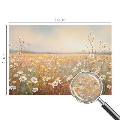 Peel and stick wall mural for the living room with a flower meadow design