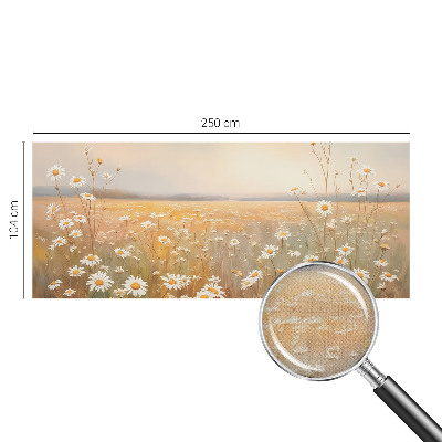 Peel and stick wall mural for the living room with a flower meadow design