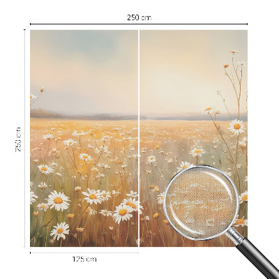 Peel and stick wall mural for the living room with a flower meadow design