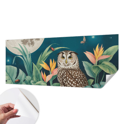 Peel and stick wall mural for bedroom with a Moon Safari design