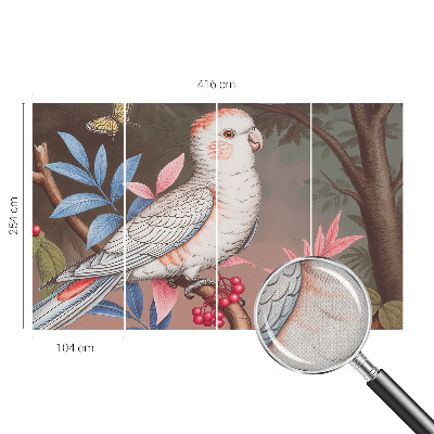 Peel and stick wall mural for kids' room with a tropical nature design