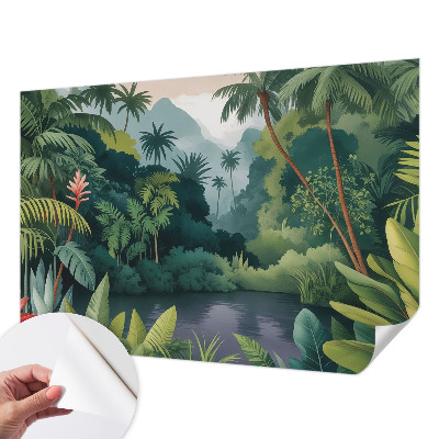 3D wall mural with an exotic scenery design