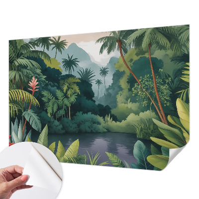3D wall mural with an exotic scenery design