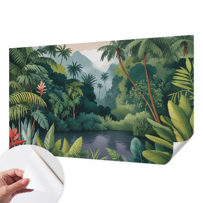 3D wall mural with an exotic scenery design