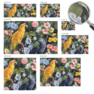 Nursery wall mural with an exotic birds design
