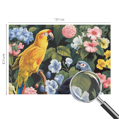 Nursery wall mural with an exotic birds design