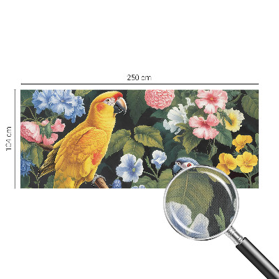 Nursery wall mural with an exotic birds design