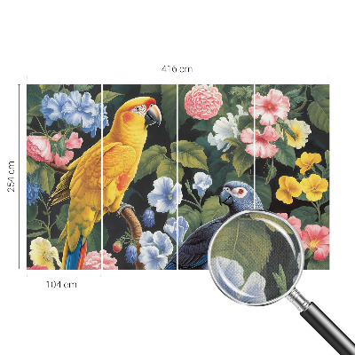 Nursery wall mural Exotic birds