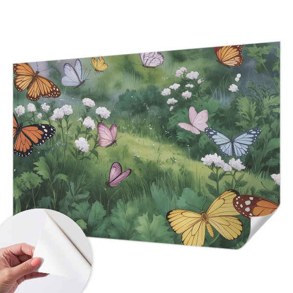 Baby room wall mural Butterflies in the meadow